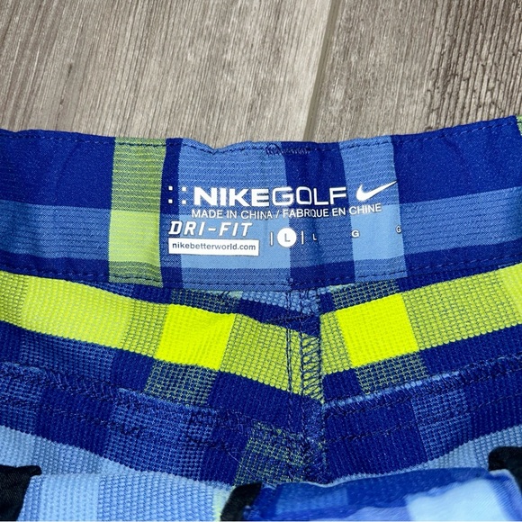 Nike Golf Plaid Shorts Sz Large Boys Polyester Spandex Waist w Stretch - Picture 9 of 10